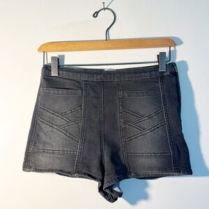 Free People Black Grey Festival Short Denim stretch shorts mini size 27